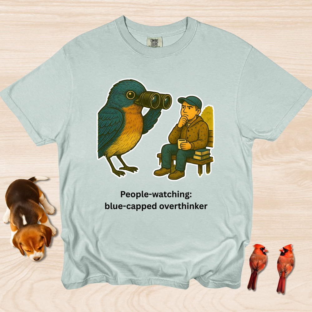 People Watching: Blue Capped Overthinker