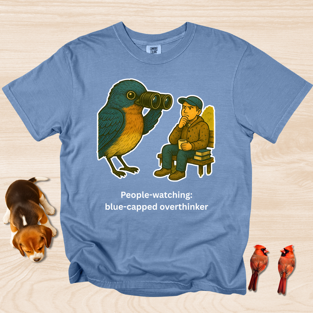 People Watching: Blue Capped Overthinker
