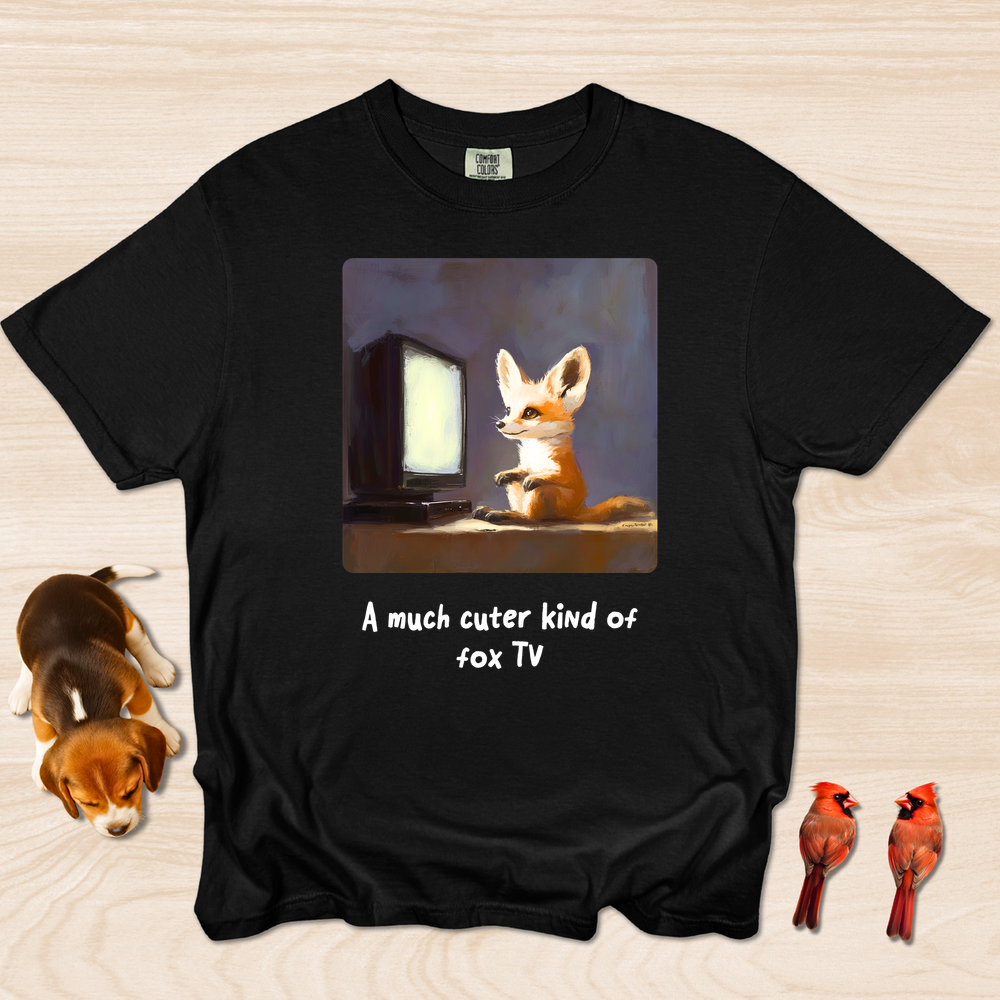 Cute Fox Shirt Watching TV