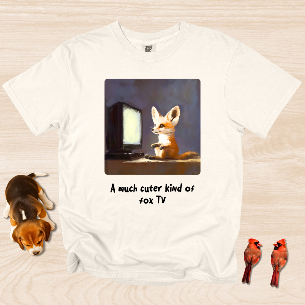 Cute Fox Shirt Watching TV
