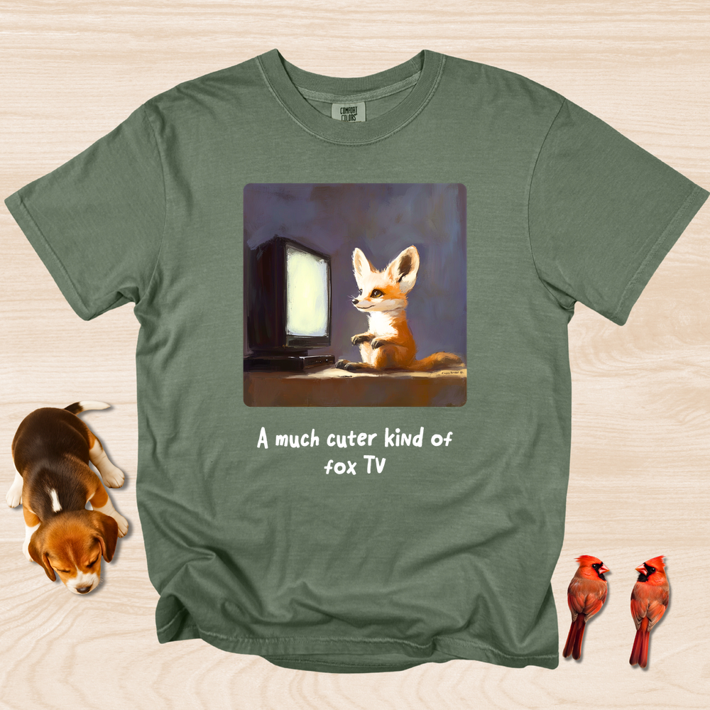 Cute Fox Shirt Watching TV