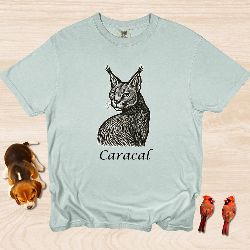 Caracal Linocust Style Looking Back Labeled