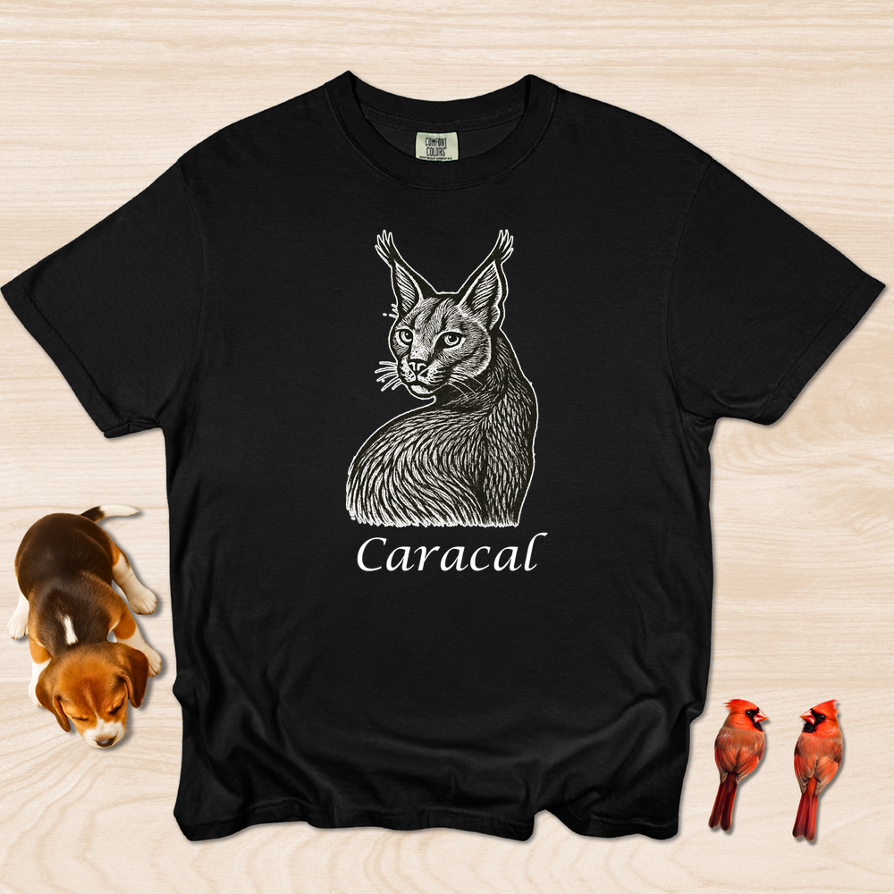 Caracal Linocust Style Looking Back Labeled