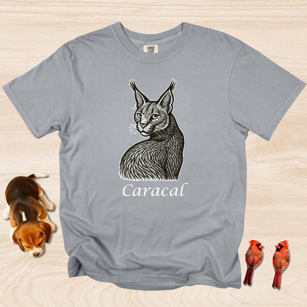 Caracal Linocust Style Looking Back Labeled