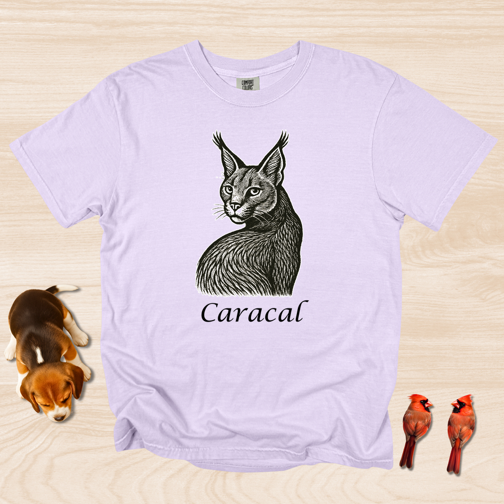 Caracal Linocust Style Looking Back Labeled