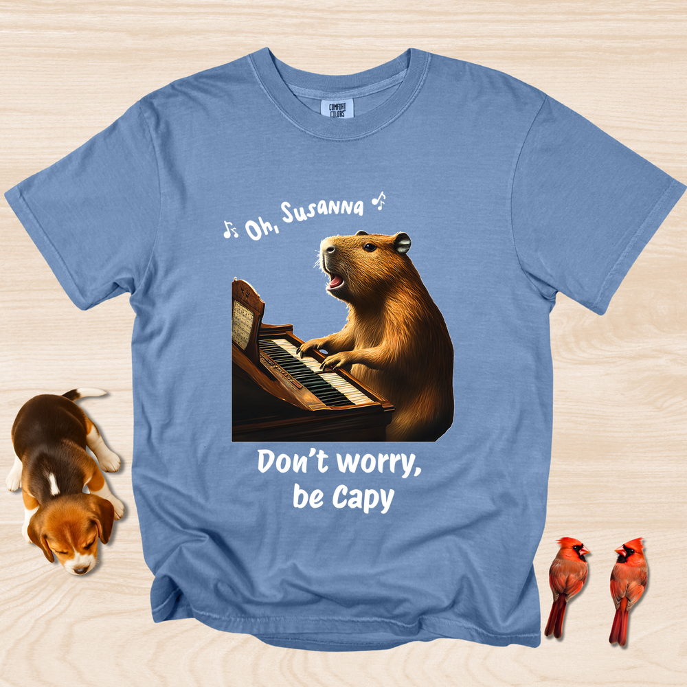 Funny Capaybara Tee, Don't Worry Be Capy