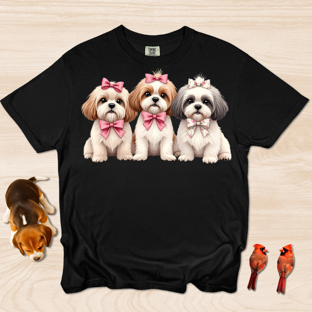 Shih Tzu Trio with Bows