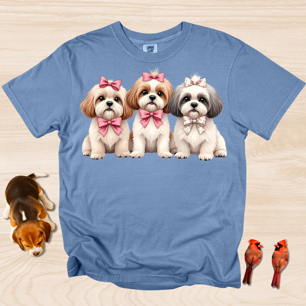 Shih Tzu Trio with Bows