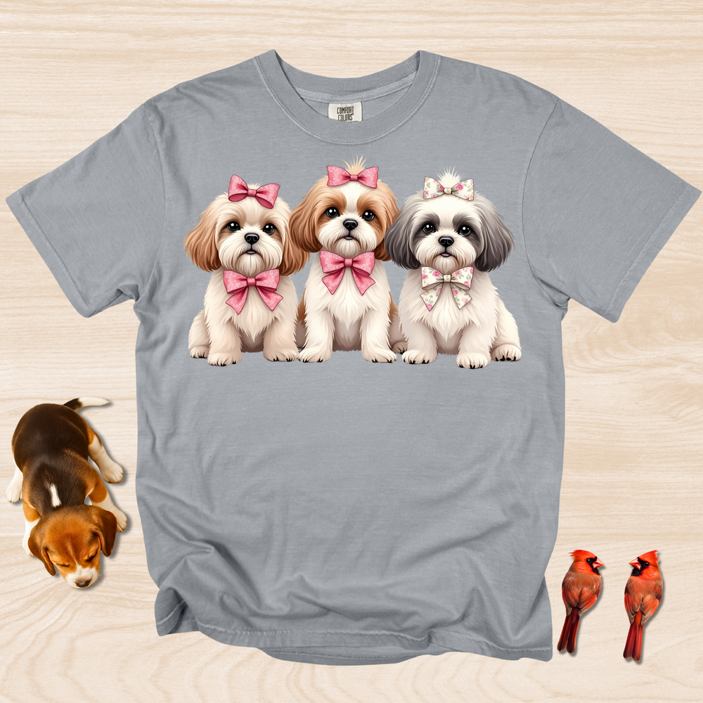 Shih Tzu Trio with Bows