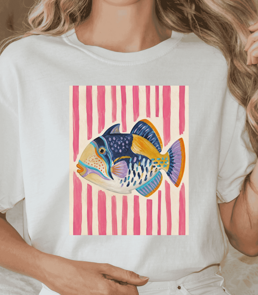 Colorful Fish Art Tee for Ocean Lovers