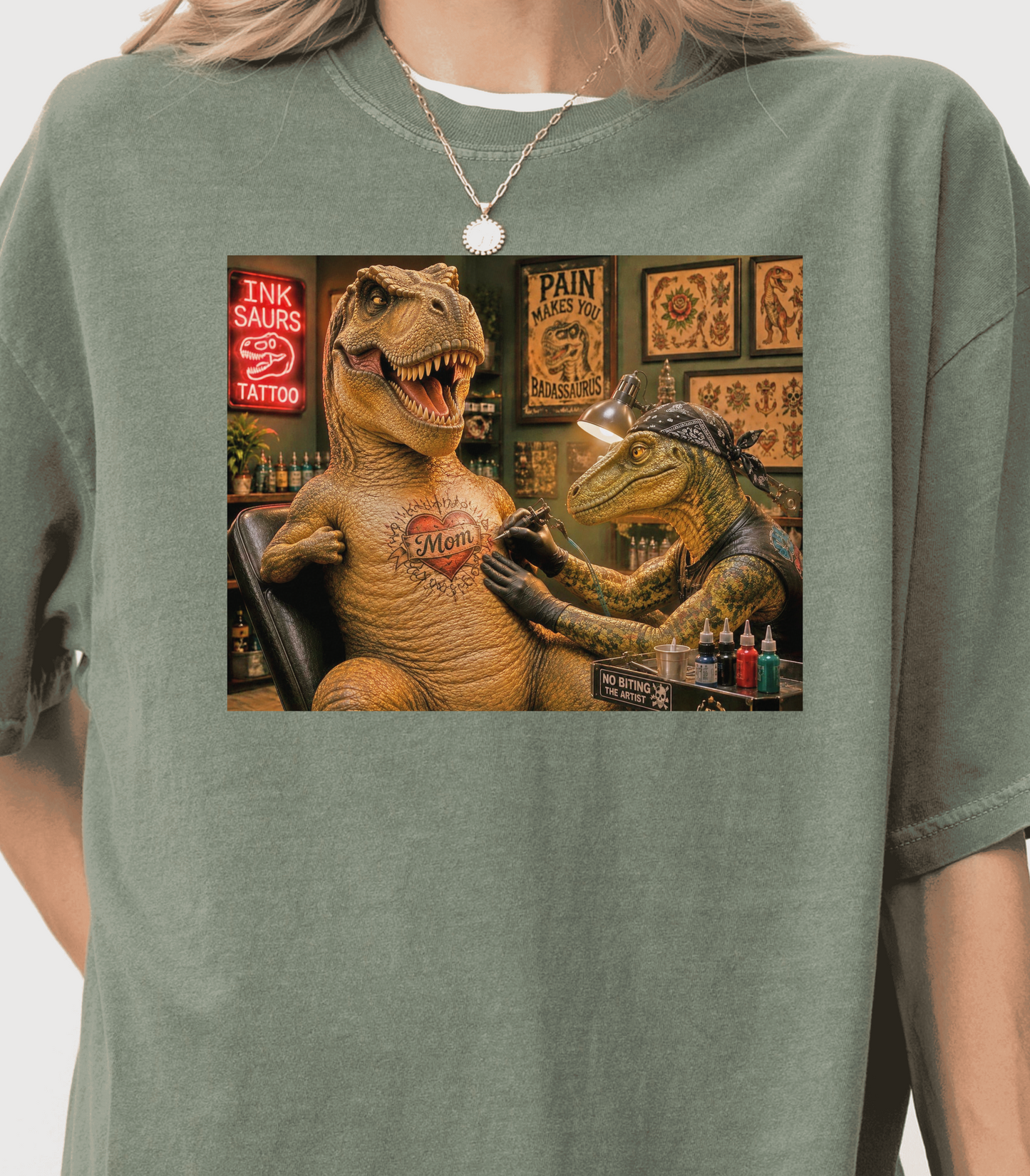 Funny Dinosaur Tattoo Shirt - Quirky Dino Gift Tee