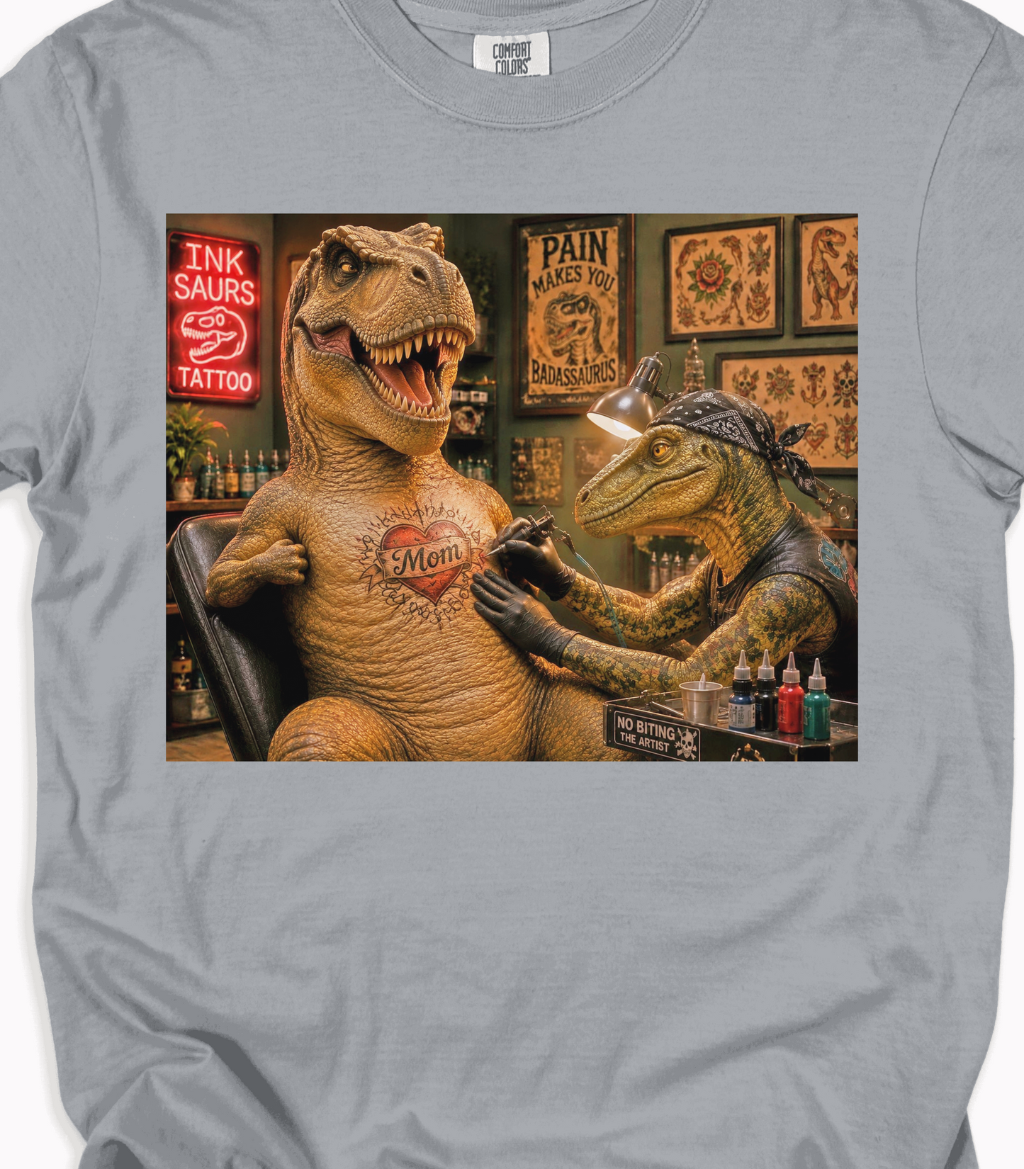 Funny Dinosaur Tattoo Shirt - Quirky Dino Gift Tee