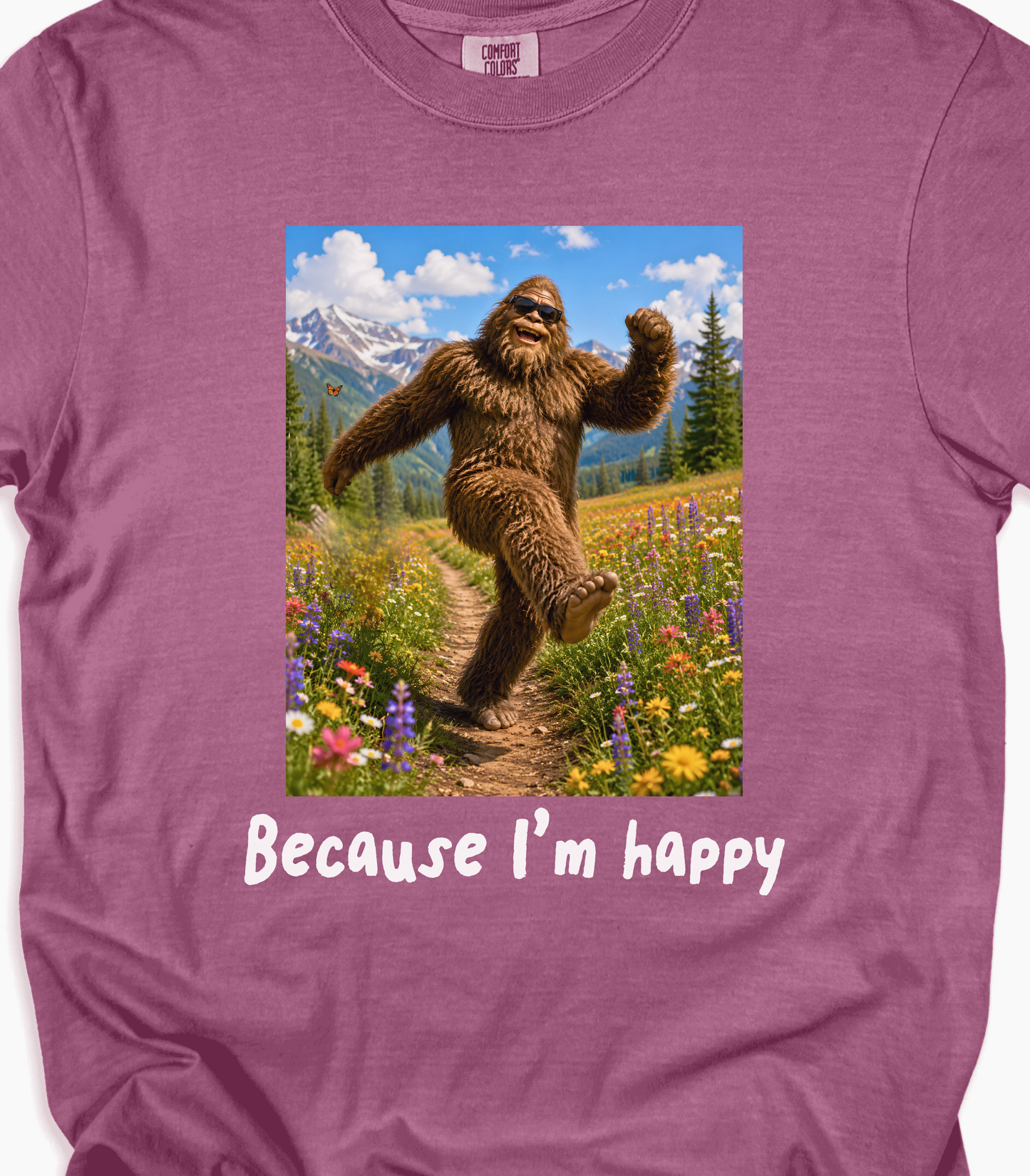 Bigfoot Humor Tee - Happy Sasquatch Nature Shirt