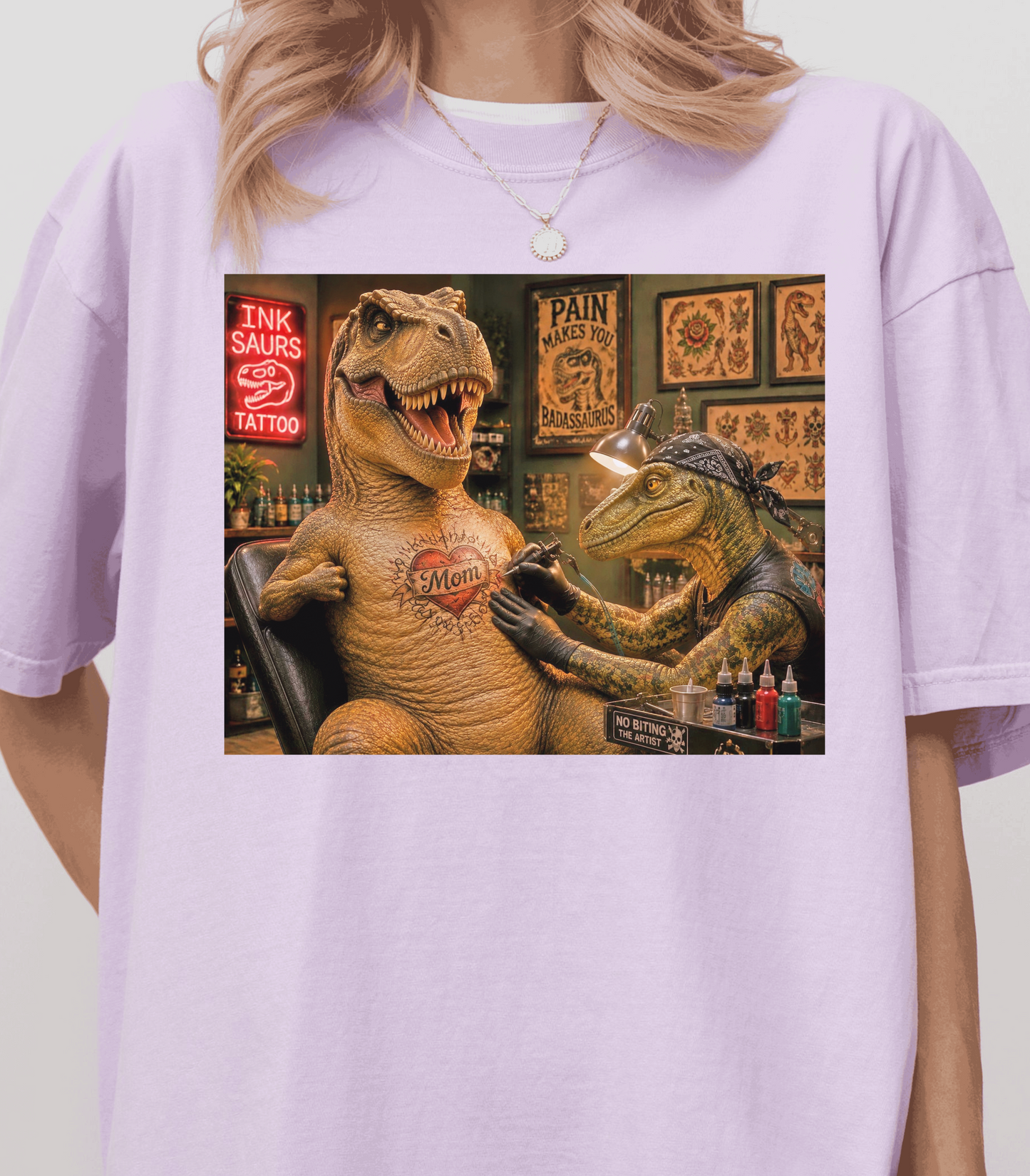 Funny Dinosaur Tattoo Shirt - Quirky Dino Gift Tee