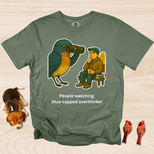 People Watching: Blue Capped Overthinker
