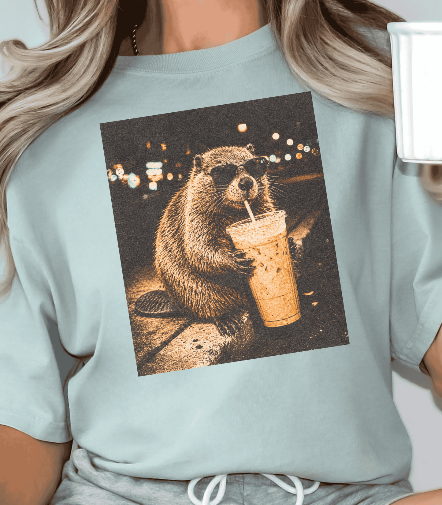 Funny Beaver Coffee Shirt, Animal Lover Gift, Quirky Graphic Tee