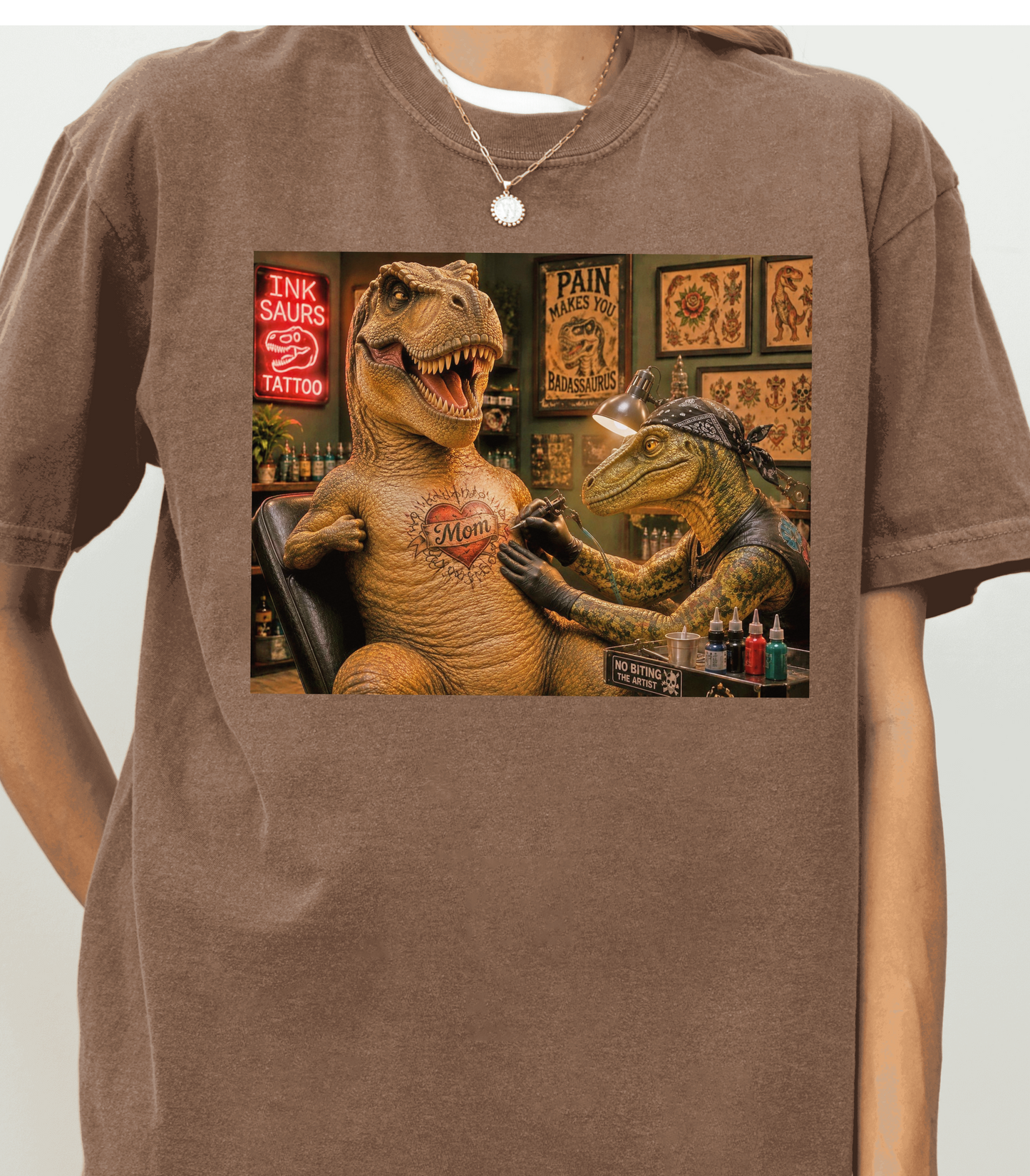 Funny Dinosaur Tattoo Shirt - Quirky Dino Gift Tee