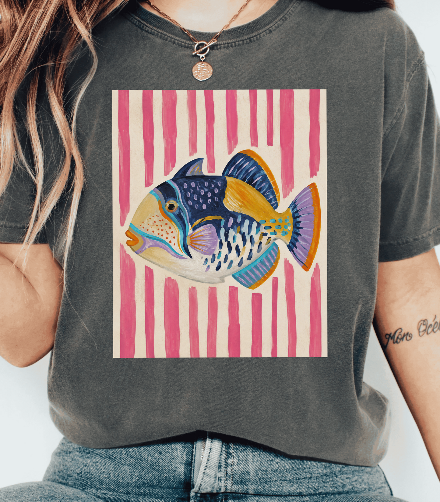 Colorful Fish Art Tee for Ocean Lovers