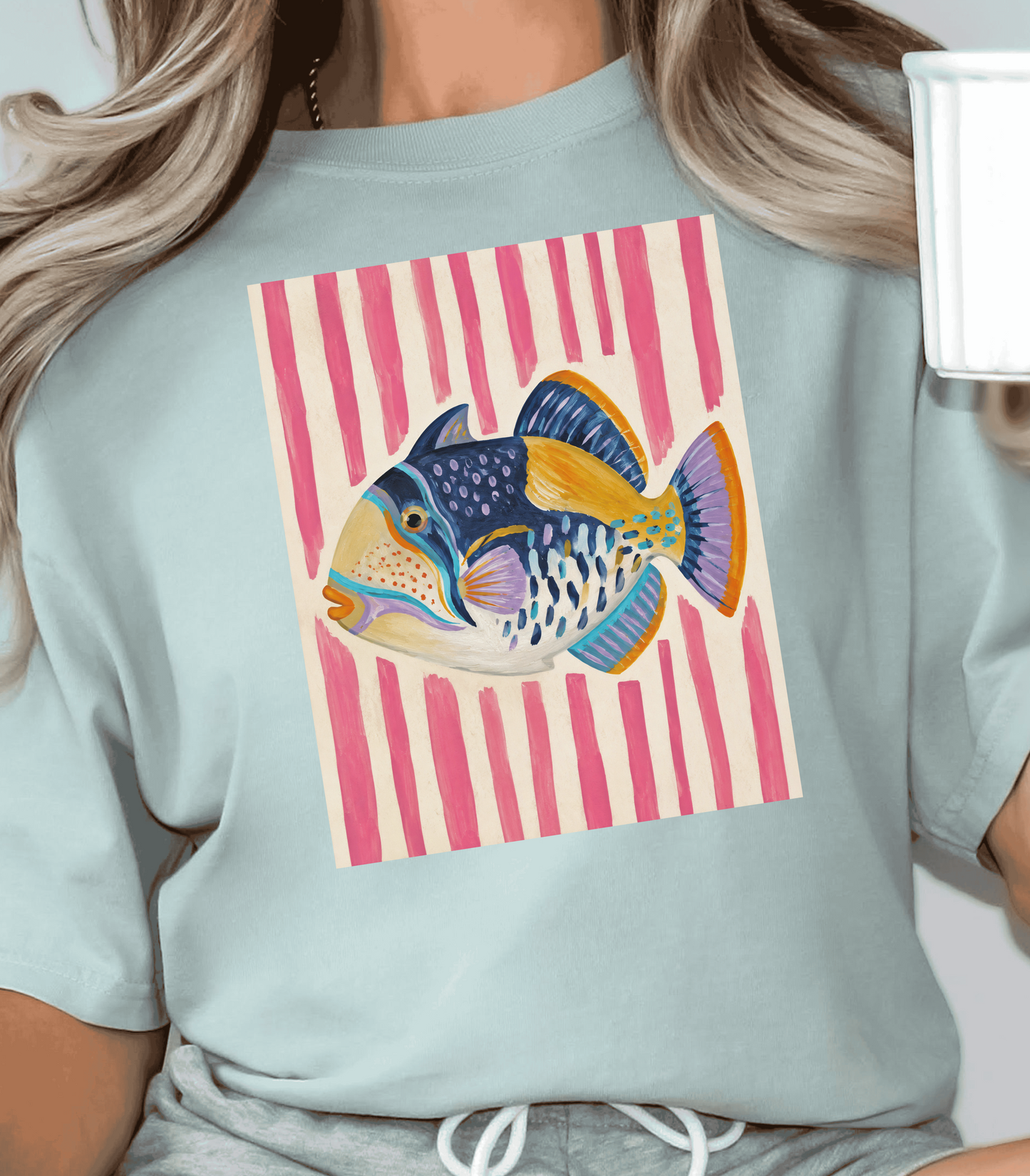 Colorful Fish Art Tee for Ocean Lovers