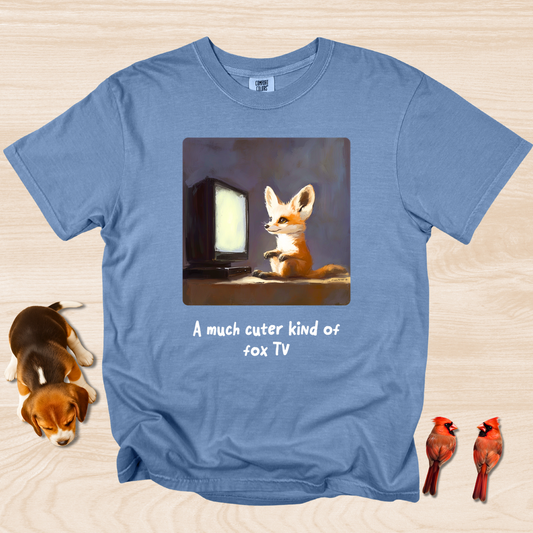 Cute Fox Shirt Watching TV
