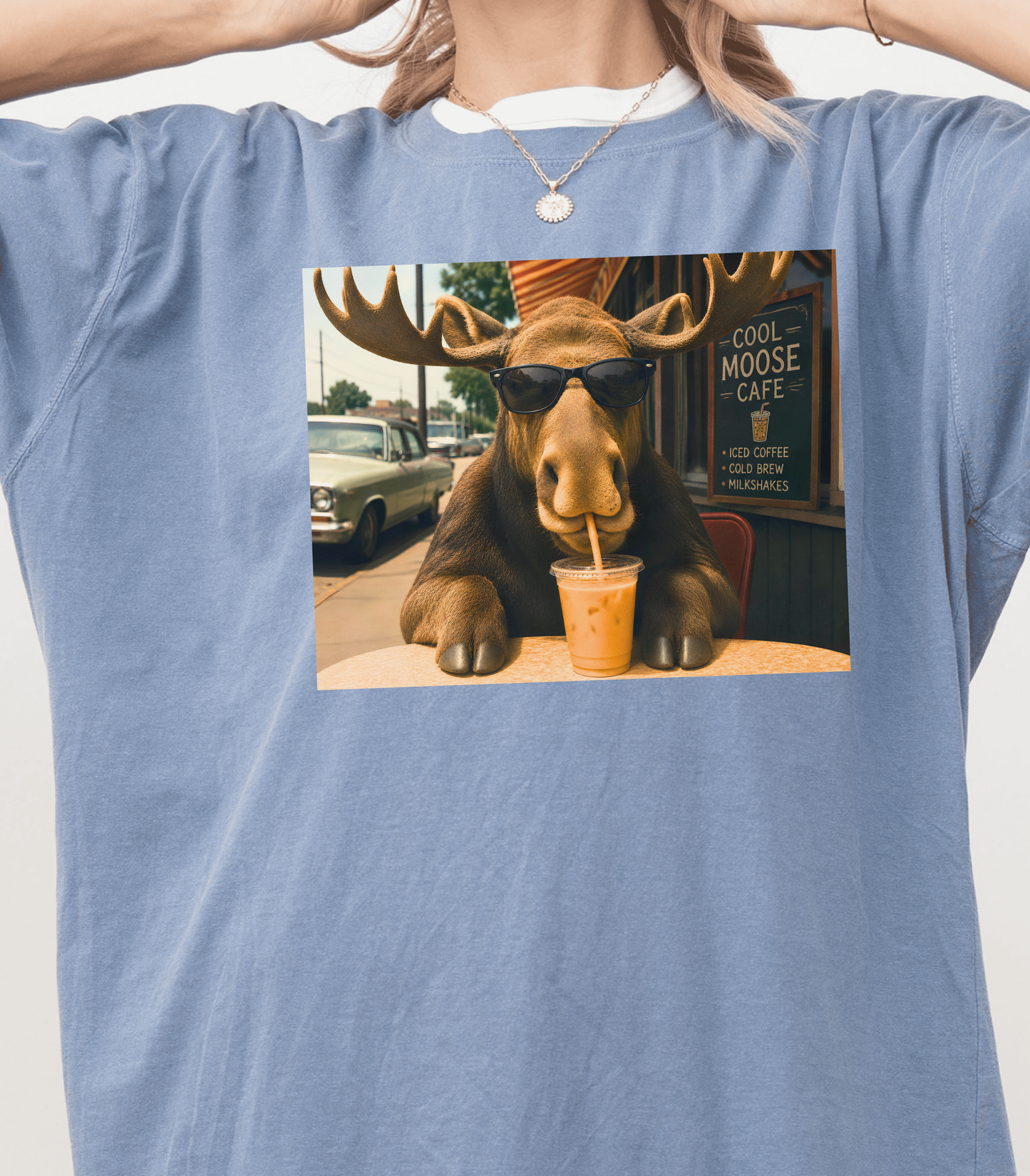 Funny Moose T-Shirt - Cool Coffee Graphic Tee for Enthusiasts