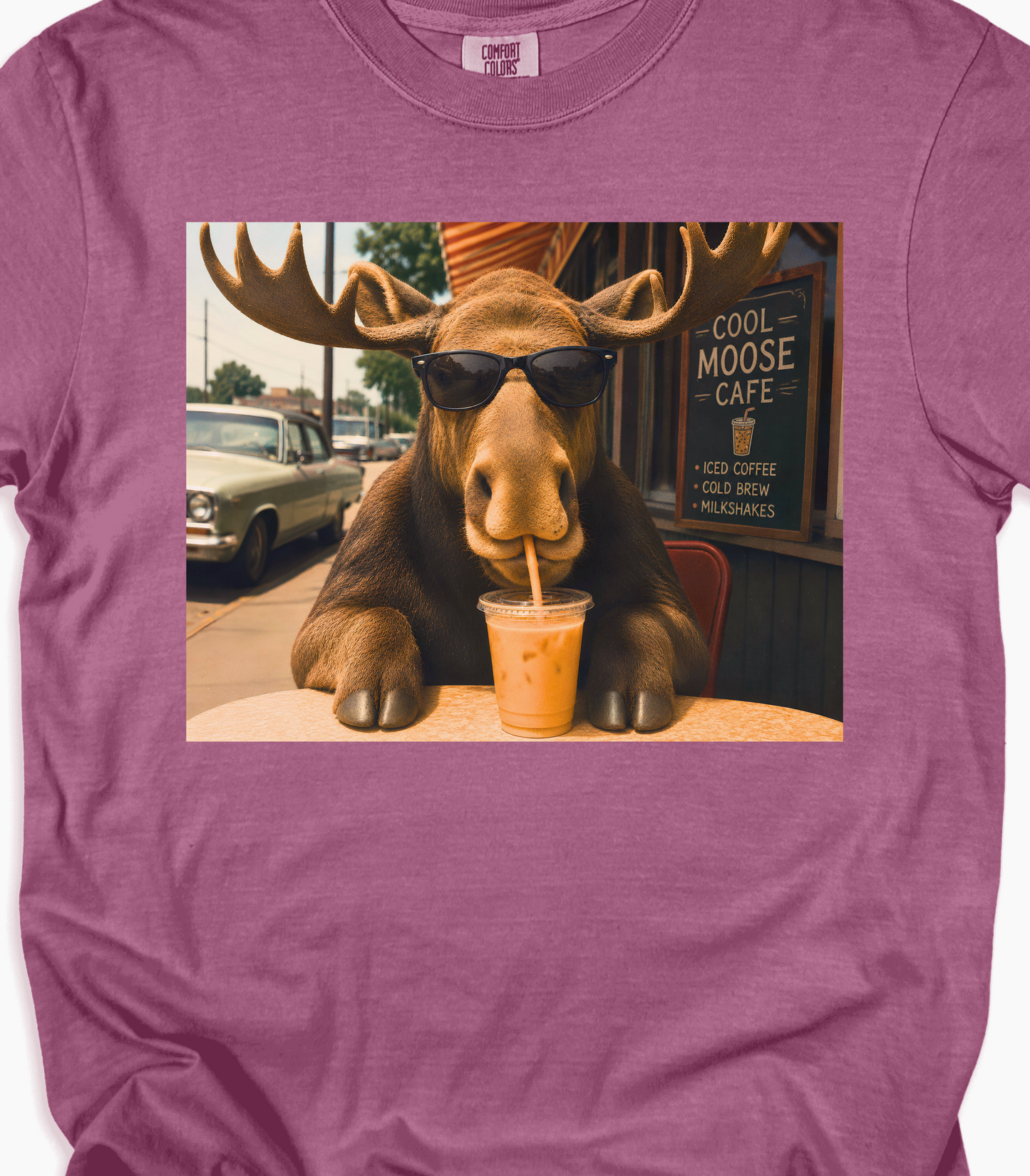 Funny Moose T-Shirt - Cool Coffee Graphic Tee for Enthusiasts