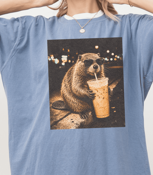 Funny Beaver Coffee Shirt, Animal Lover Gift, Quirky Graphic Tee