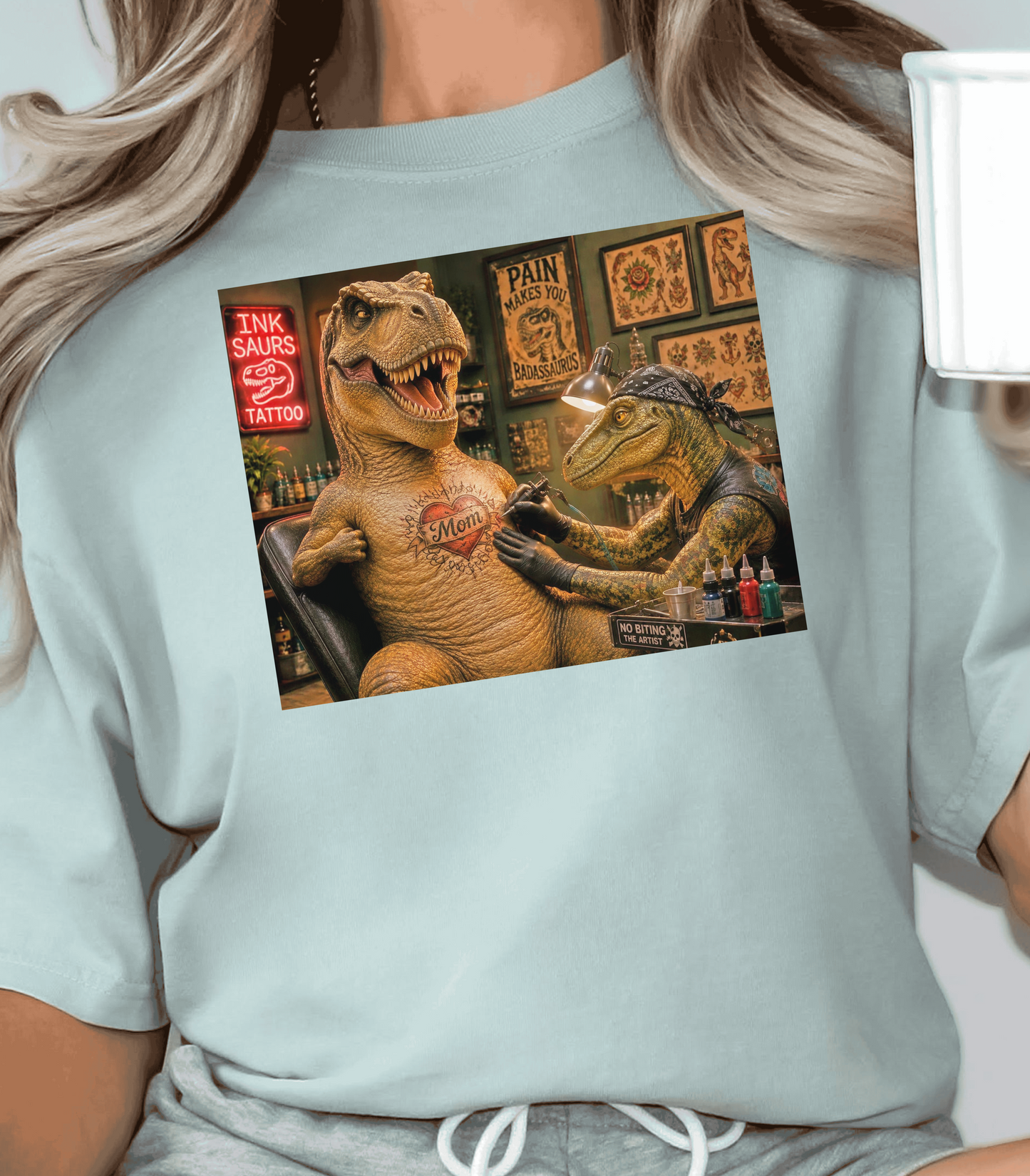 Funny Dinosaur Tattoo Shirt - Quirky Dino Gift Tee