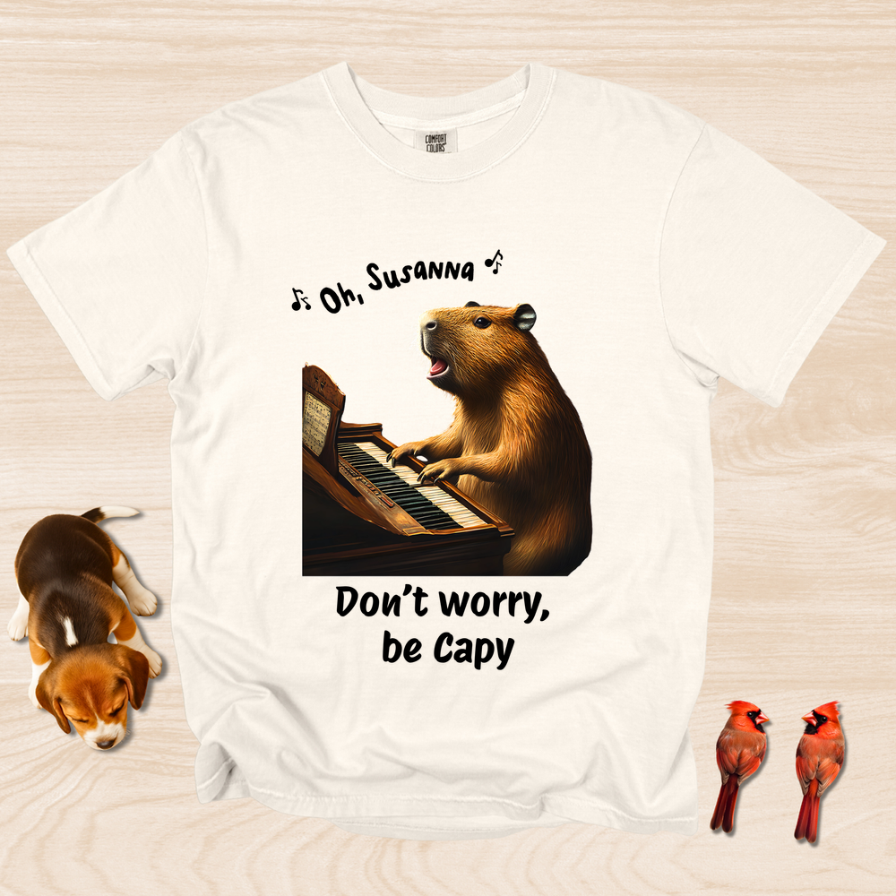 Funny Capaybara Tee, Don't Worry Be Capy