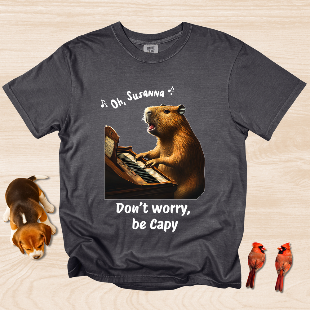 Funny Capaybara Tee, Don't Worry Be Capy