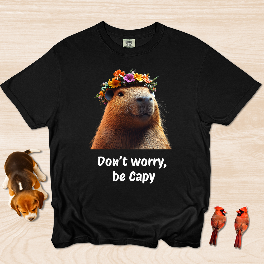 Funny Capybara Shirt Don't Worry Be Capy