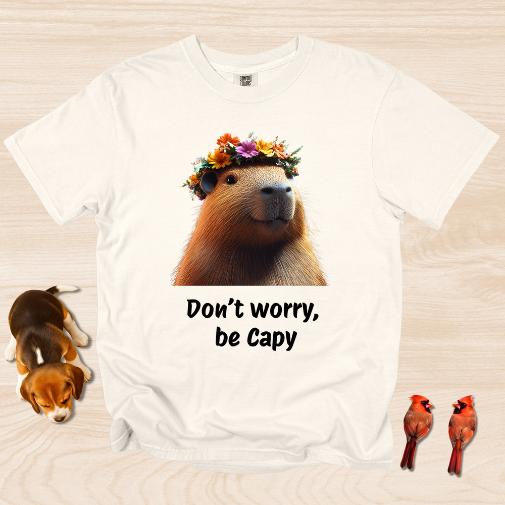 Funny Capybara Shirt Don't Worry Be Capy