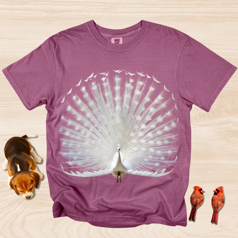 Rare White Peacock Shirt Design