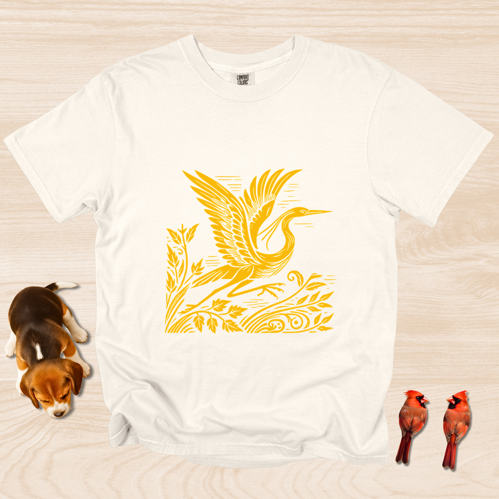 Heron Simple Linocut Design